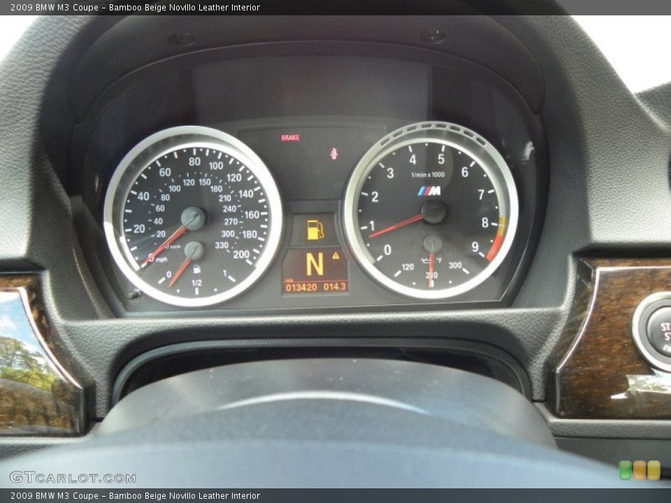 Bamboo Beige Novillo Leather Interior Gauges for the 2009 BMW M3 Coupe #55487090
