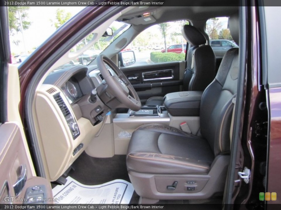 Light Pebble Beige/Bark Brown Interior Photo for the 2012 Dodge Ram 1500 Laramie Longhorn Crew Cab #55488515