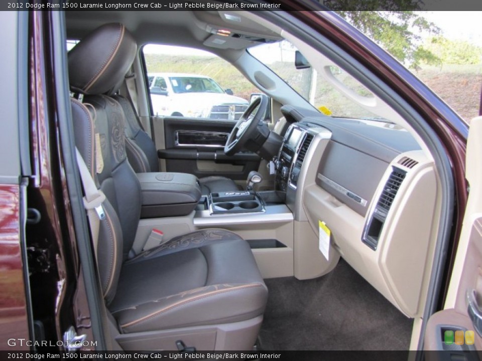 Light Pebble Beige/Bark Brown Interior Photo for the 2012 Dodge Ram 1500 Laramie Longhorn Crew Cab #55488533