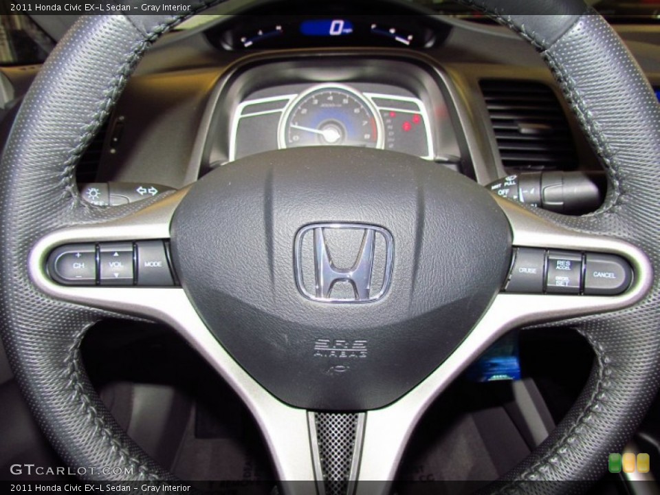 Gray Interior Steering Wheel for the 2011 Honda Civic EX-L Sedan #55490820
