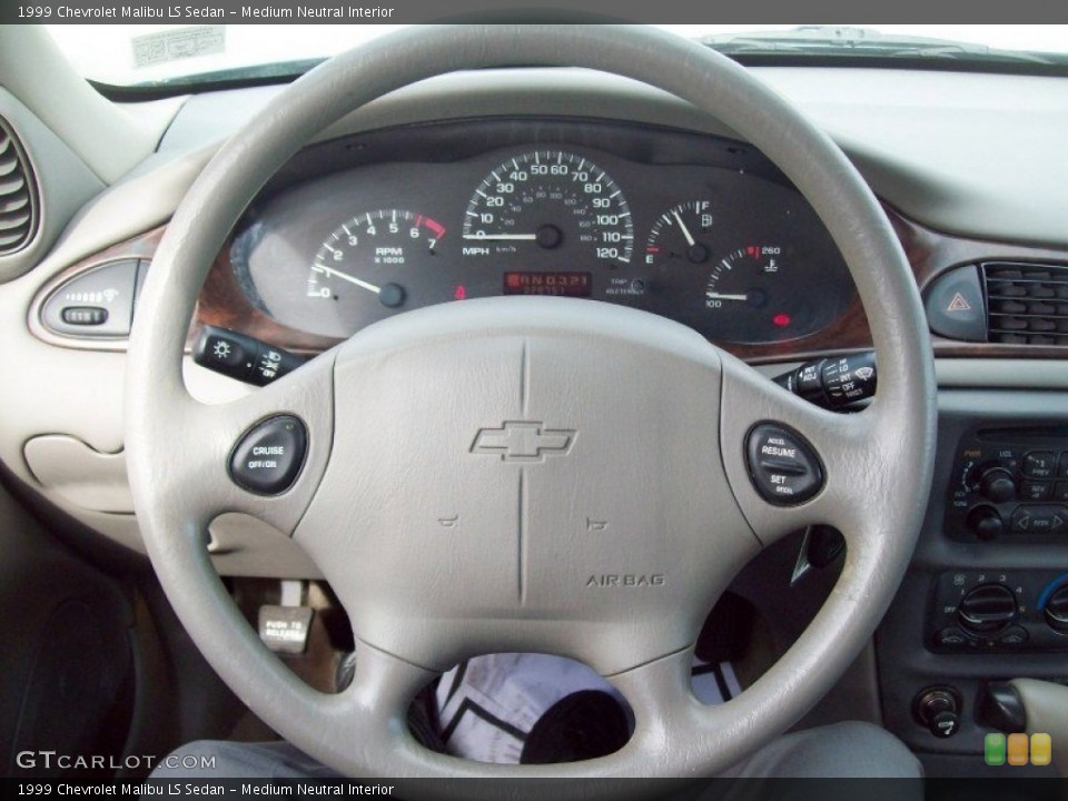 Medium Neutral Interior Steering Wheel for the 1999 Chevrolet Malibu LS Sedan #55491464
