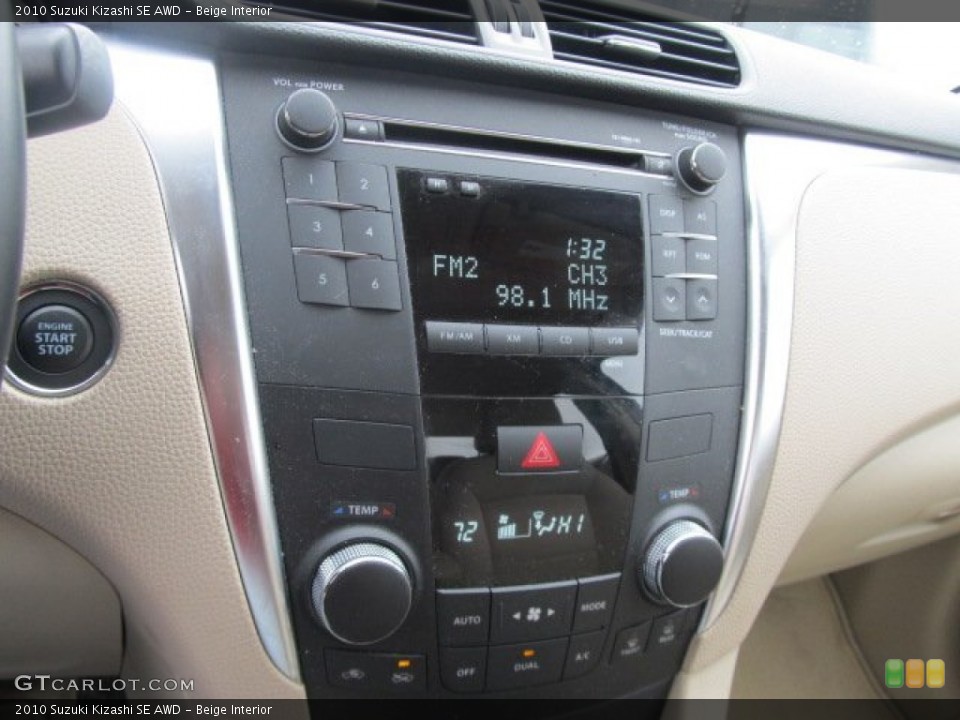 Beige Interior Controls for the 2010 Suzuki Kizashi SE AWD #55494627
