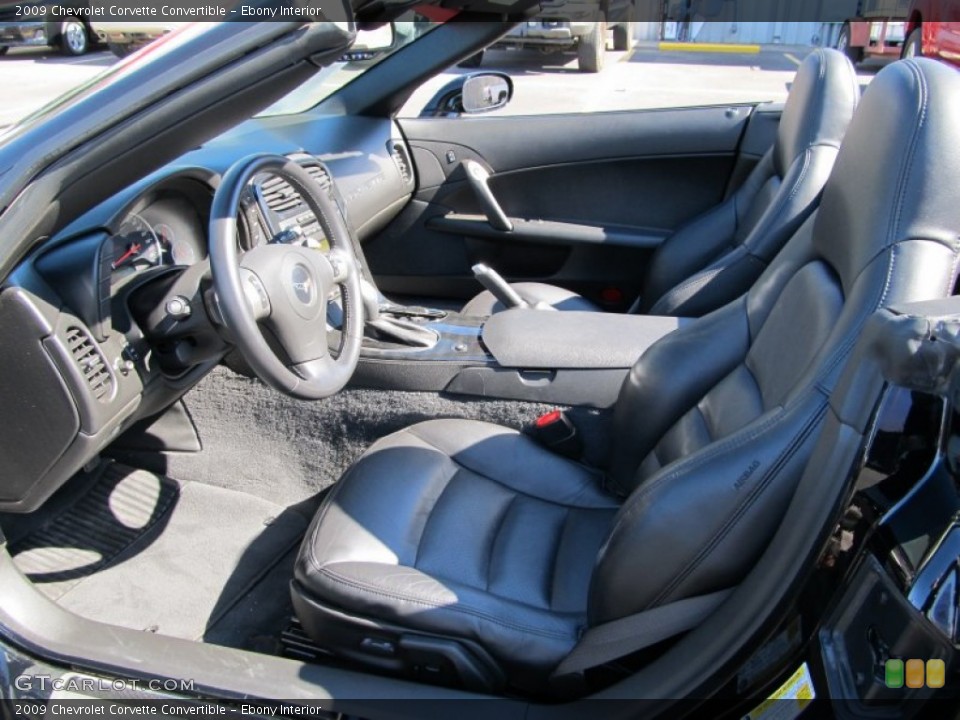 Ebony Interior Photo for the 2009 Chevrolet Corvette Convertible #55504259