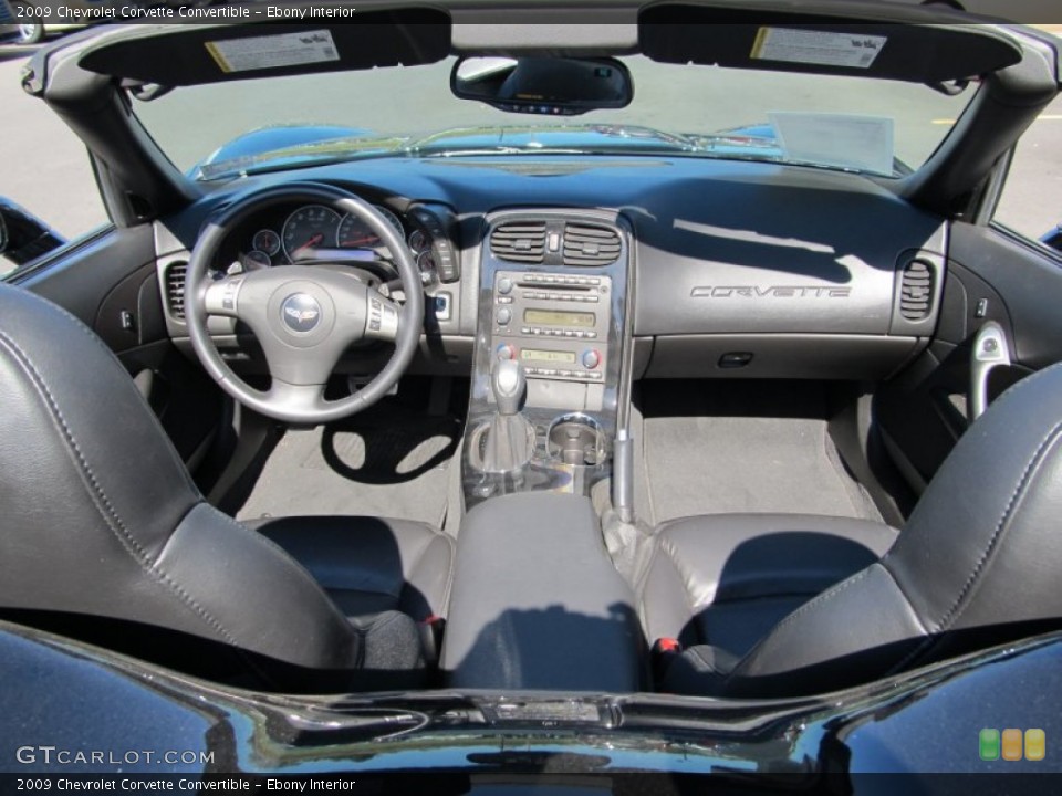 Ebony Interior Dashboard for the 2009 Chevrolet Corvette Convertible #55504268