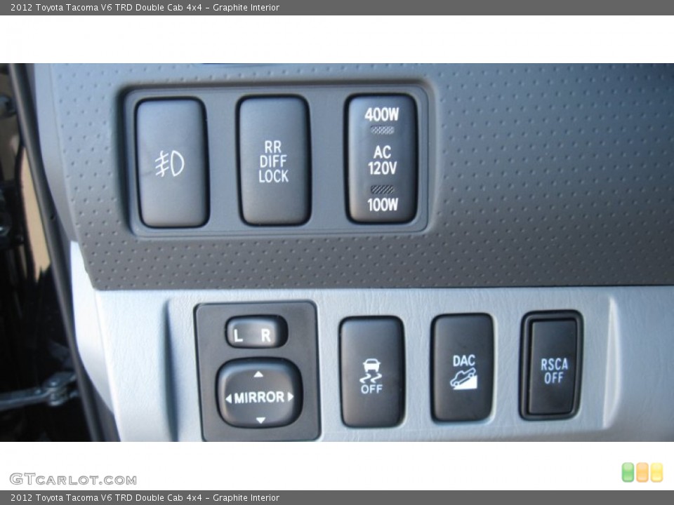Graphite Interior Controls for the 2012 Toyota Tacoma V6 TRD Double Cab 4x4 #55504510