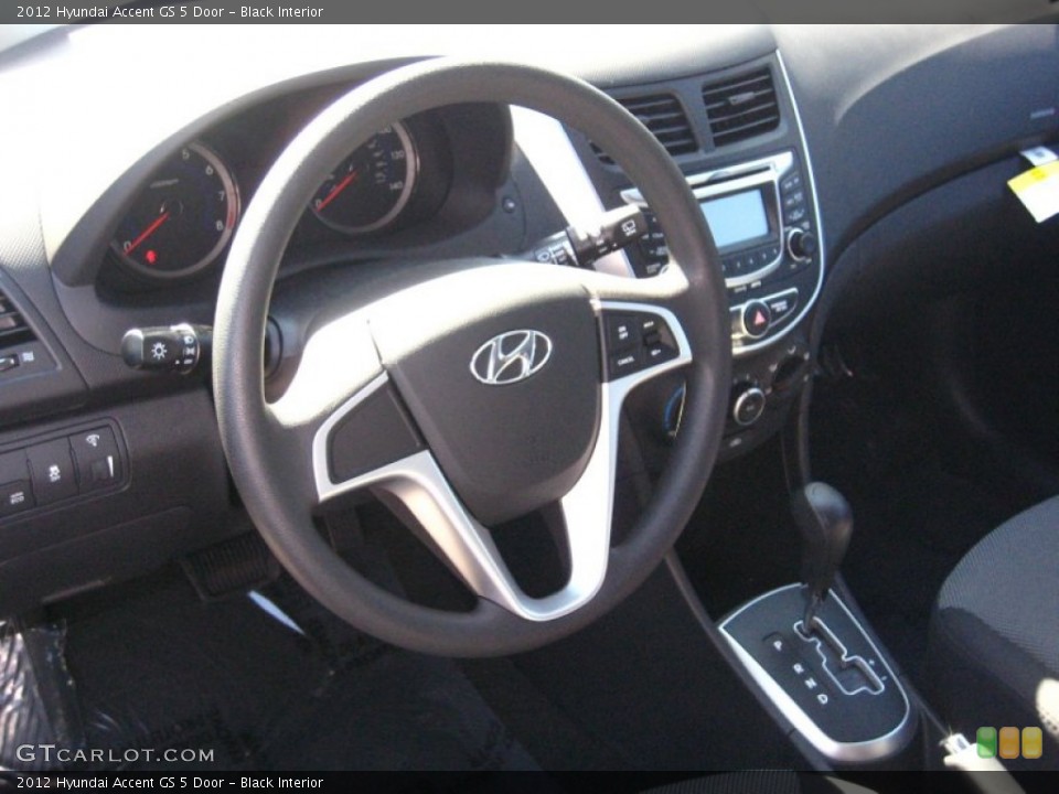 Black Interior Steering Wheel for the 2012 Hyundai Accent GS 5 Door #55507574