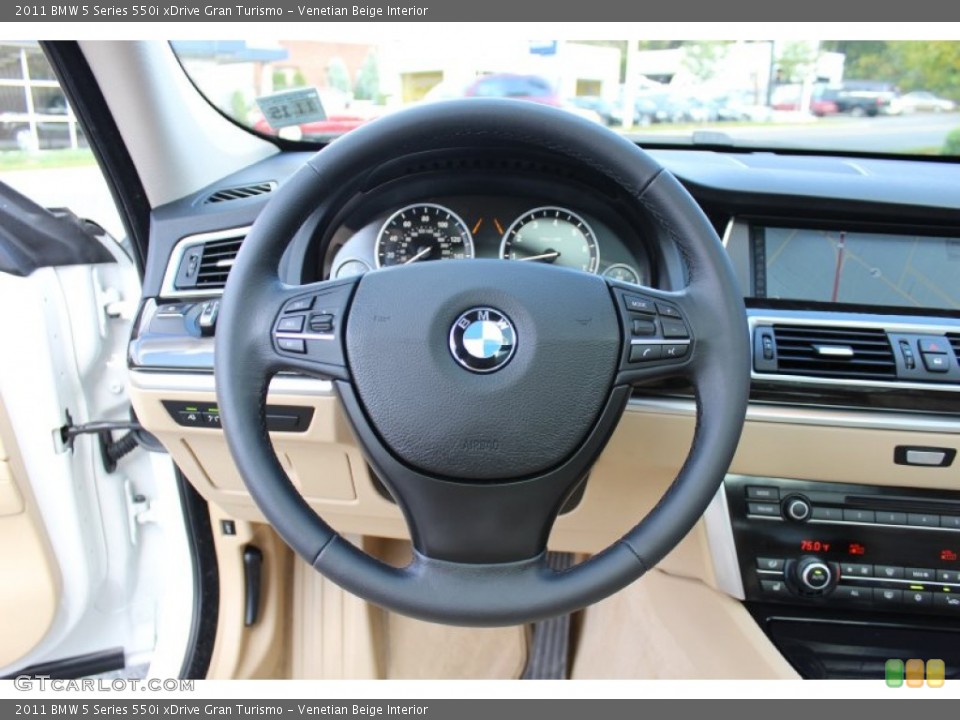 Venetian Beige Interior Steering Wheel for the 2011 BMW 5 Series 550i xDrive Gran Turismo #55507883