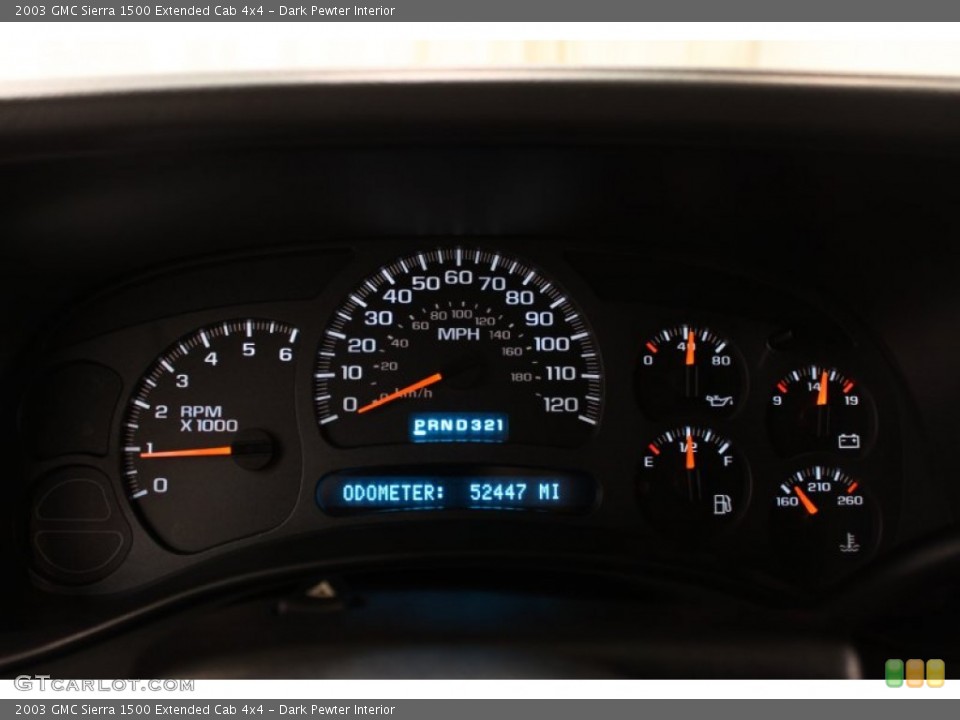 Dark Pewter Interior Gauges for the 2003 GMC Sierra 1500 Extended Cab 4x4 #55507940