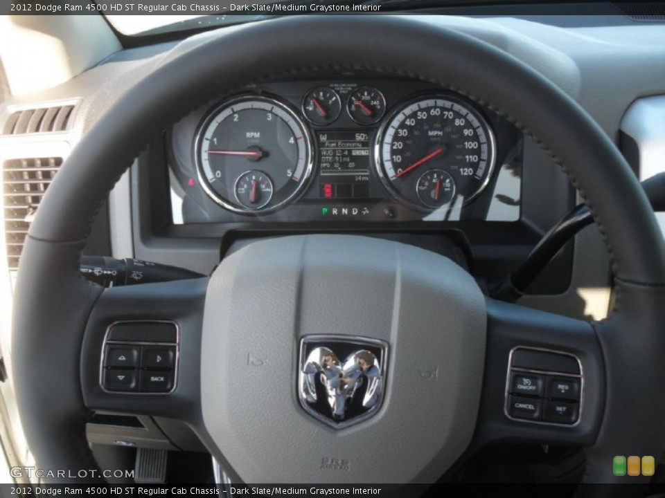 Dark Slate/Medium Graystone Interior Steering Wheel for the 2012 Dodge Ram 4500 HD ST Regular Cab Chassis #55519898