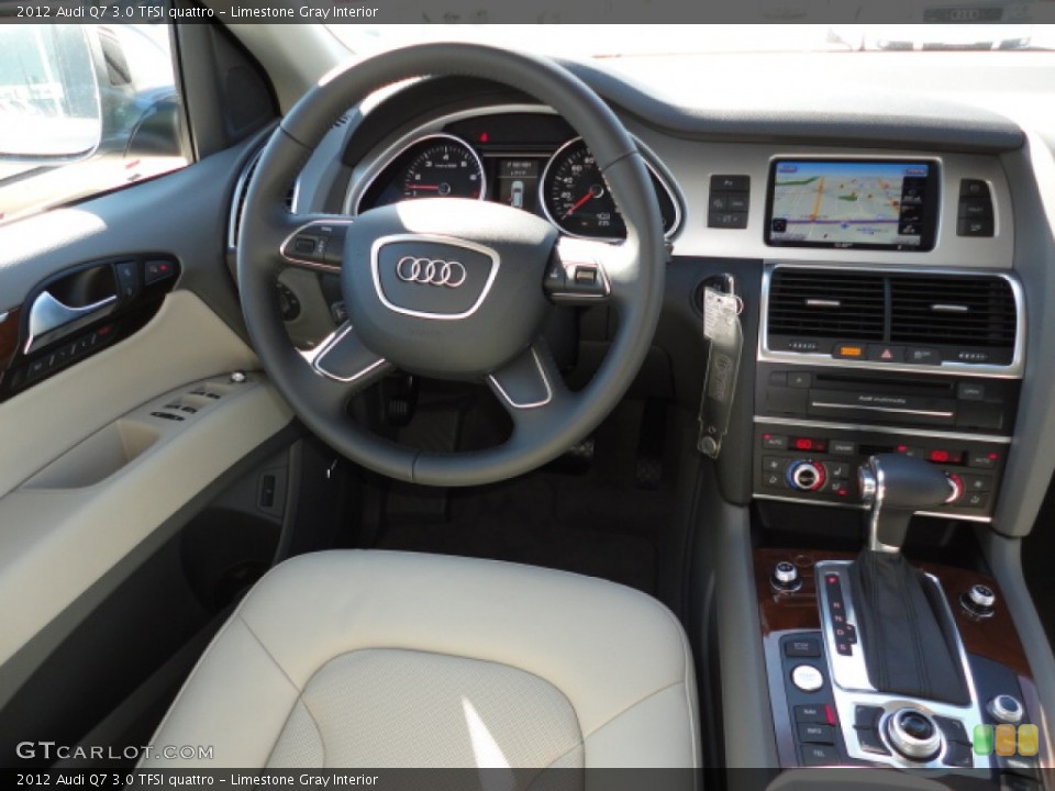 Limestone Gray Interior Dashboard for the 2012 Audi Q7 3.0 TFSI quattro #55520654