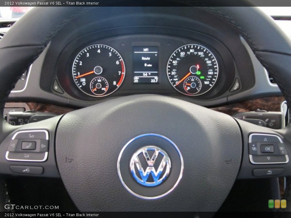 Titan Black Interior Steering Wheel for the 2012 Volkswagen Passat V6 SEL #55525029