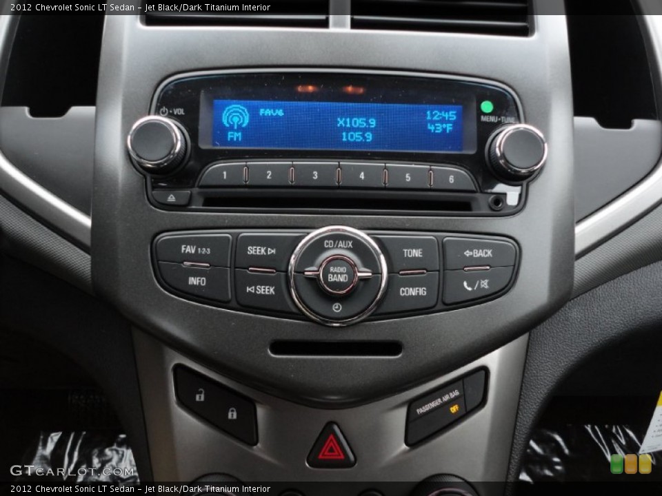 Jet Black/Dark Titanium Interior Controls for the 2012 Chevrolet Sonic LT Sedan #55532975