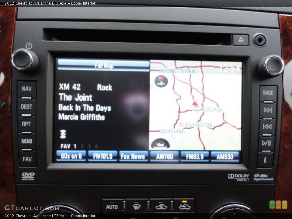 Ebony Interior Navigation for the 2012 Chevrolet Avalanche LTZ 4x4 #55533209