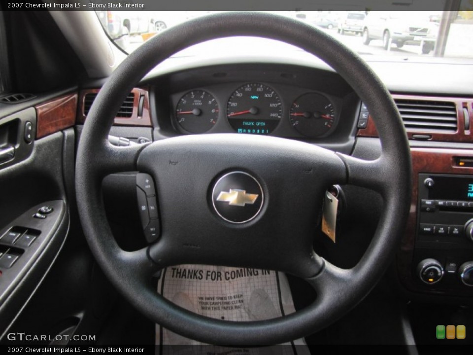 Ebony Black Interior Steering Wheel for the 2007 Chevrolet Impala LS #55534031