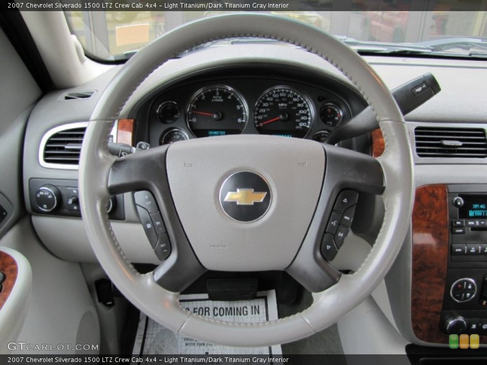 Light Titanium/Dark Titanium Gray Interior Steering Wheel for the 2007 Chevrolet Silverado 1500 LTZ Crew Cab 4x4 #55534202