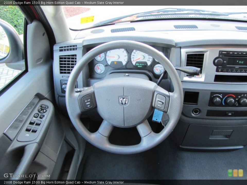 Medium Slate Gray Interior Steering Wheel for the 2008 Dodge Ram 1500 Big Horn Edition Quad Cab #55535714