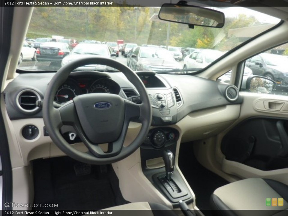 Light Stone/Charcoal Black Interior Dashboard for the 2012 Ford Fiesta S Sedan #55538508