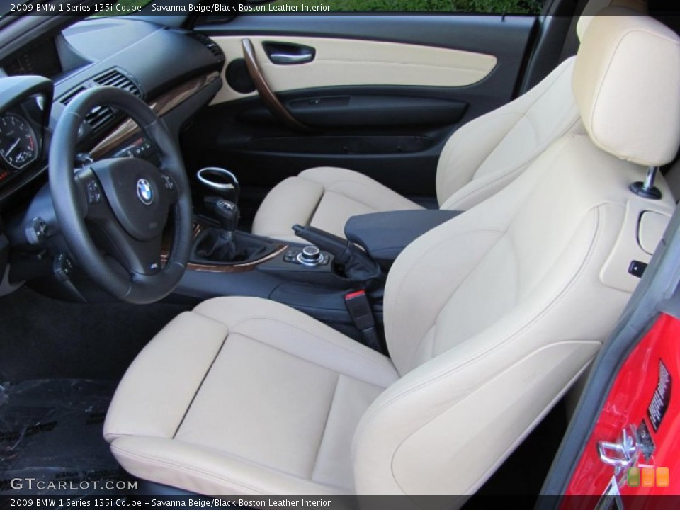 Savanna Beige/Black Boston Leather Interior Photo for the 2009 BMW 1 Series 135i Coupe #55538709