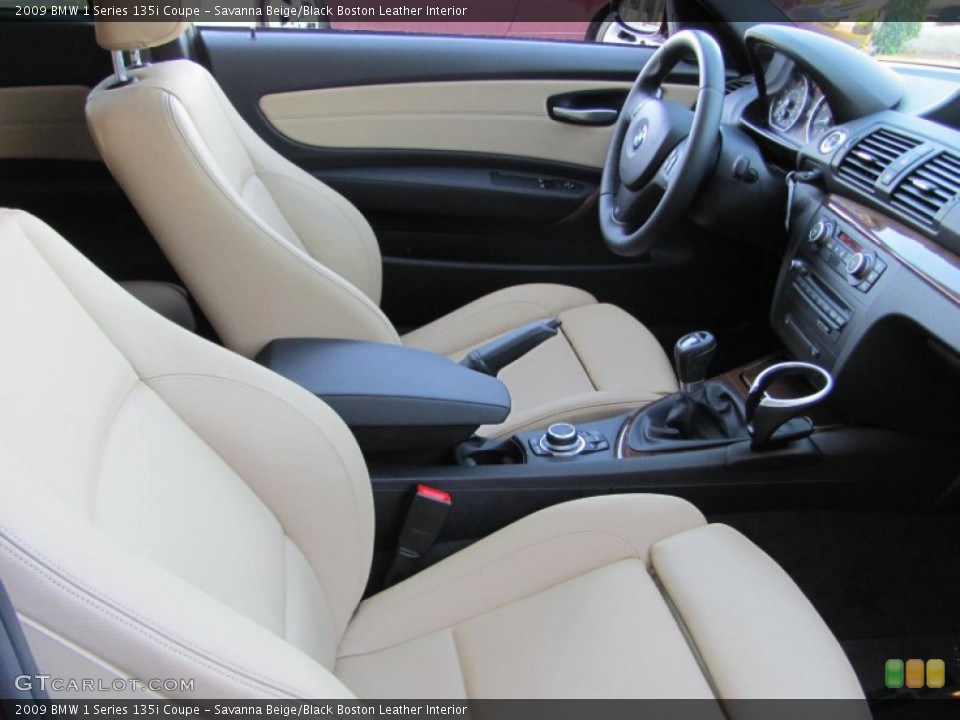Savanna Beige/Black Boston Leather Interior Photo for the 2009 BMW 1 Series 135i Coupe #55538772
