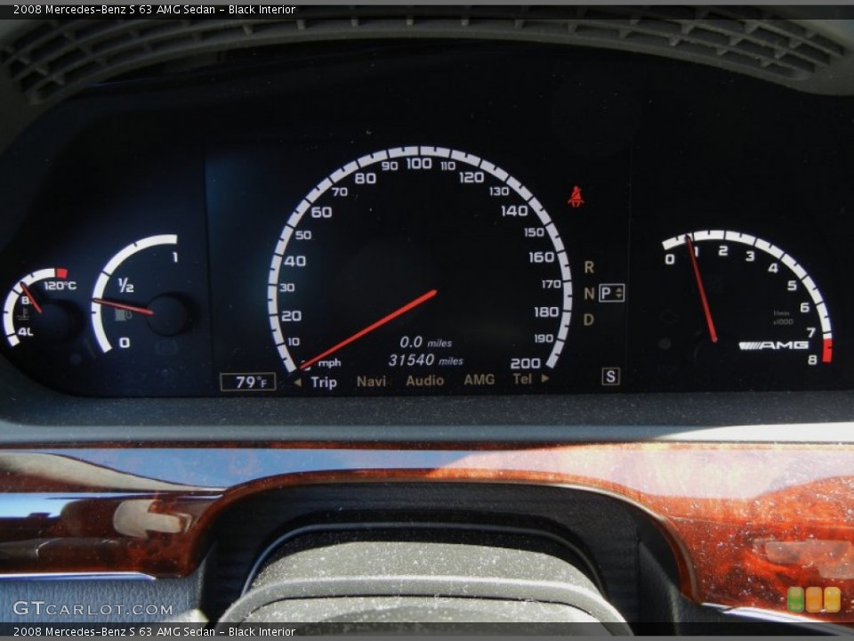 Black Interior Gauges for the 2008 Mercedes-Benz S 63 AMG Sedan #55550727