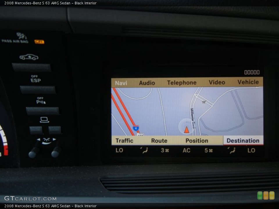 Black Interior Navigation for the 2008 Mercedes-Benz S 63 AMG Sedan #55550742