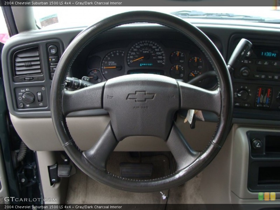 Gray/Dark Charcoal Interior Steering Wheel for the 2004 Chevrolet Suburban 1500 LS 4x4 #55553865