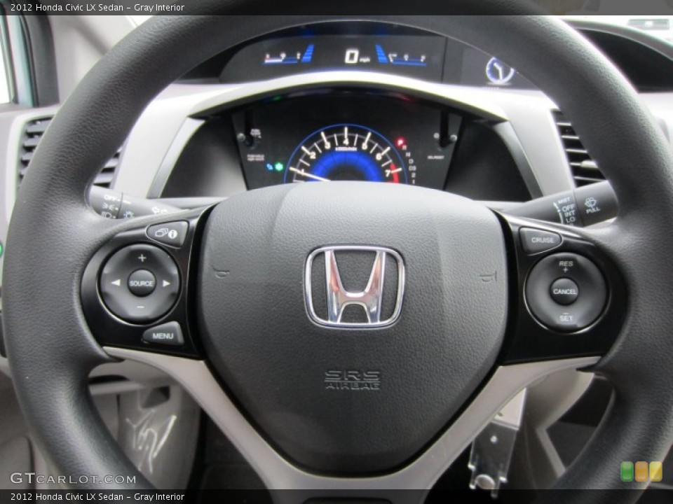 Gray Interior Steering Wheel for the 2012 Honda Civic LX Sedan #55554288