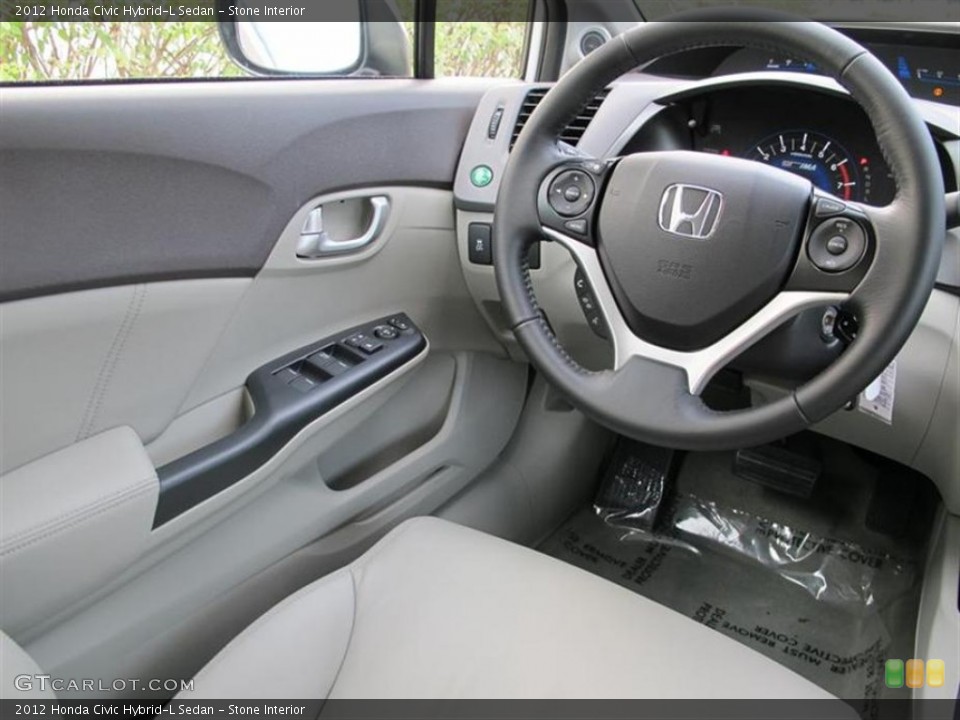 Stone Interior Steering Wheel for the 2012 Honda Civic Hybrid-L Sedan #55554825
