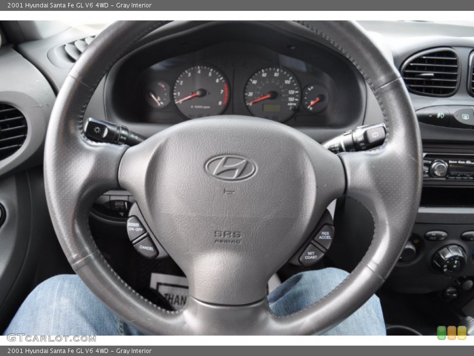 Gray Interior Steering Wheel for the 2001 Hyundai Santa Fe GL V6 4WD #55566344