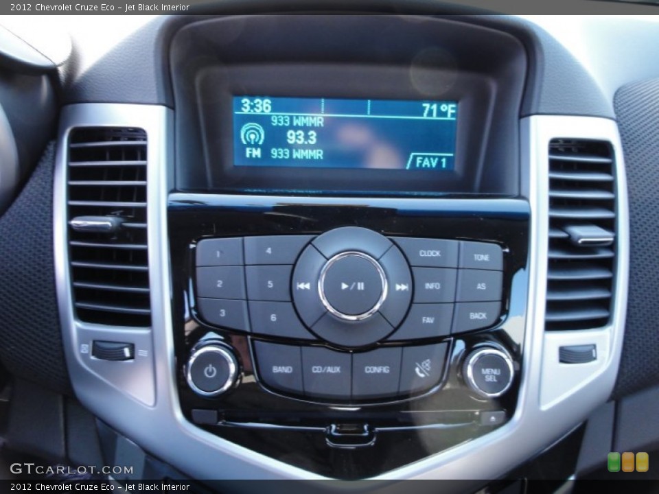 Jet Black Interior Controls for the 2012 Chevrolet Cruze Eco #55578924