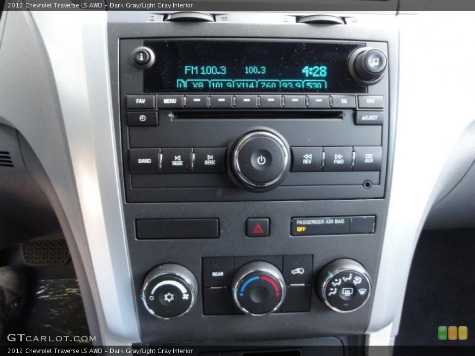 Dark Gray/Light Gray Interior Audio System for the 2012 Chevrolet Traverse LS AWD #55579383