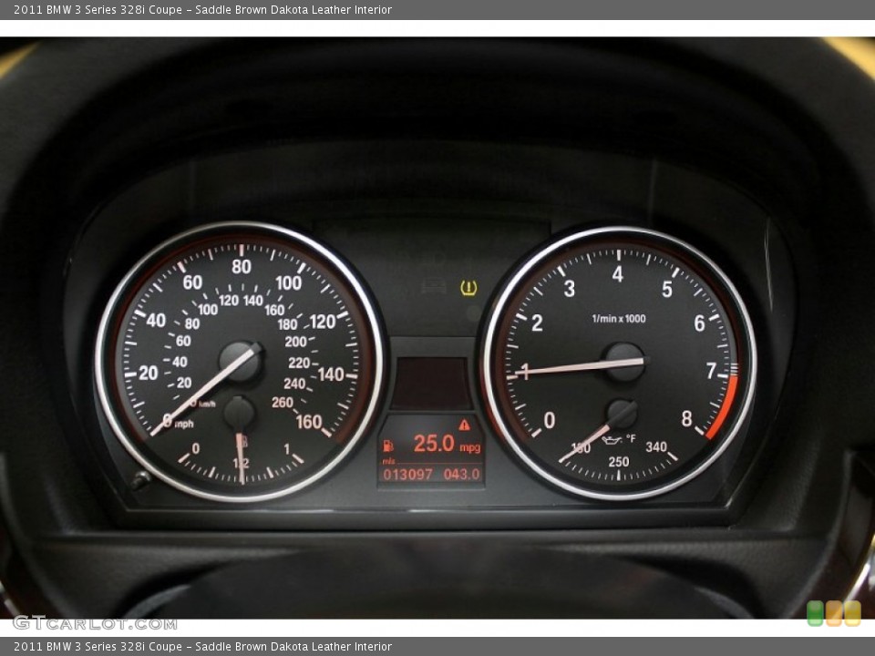 Saddle Brown Dakota Leather Interior Gauges for the 2011 BMW 3 Series 328i Coupe #55580178