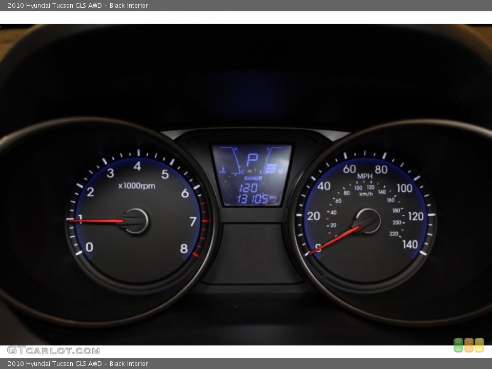 Black Interior Gauges for the 2010 Hyundai Tucson GLS AWD #55581288