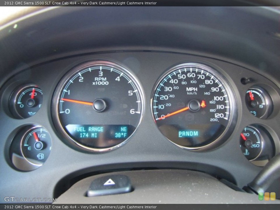 Very Dark Cashmere/Light Cashmere Interior Gauges for the 2012 GMC Sierra 1500 SLT Crew Cab 4x4 #55582597