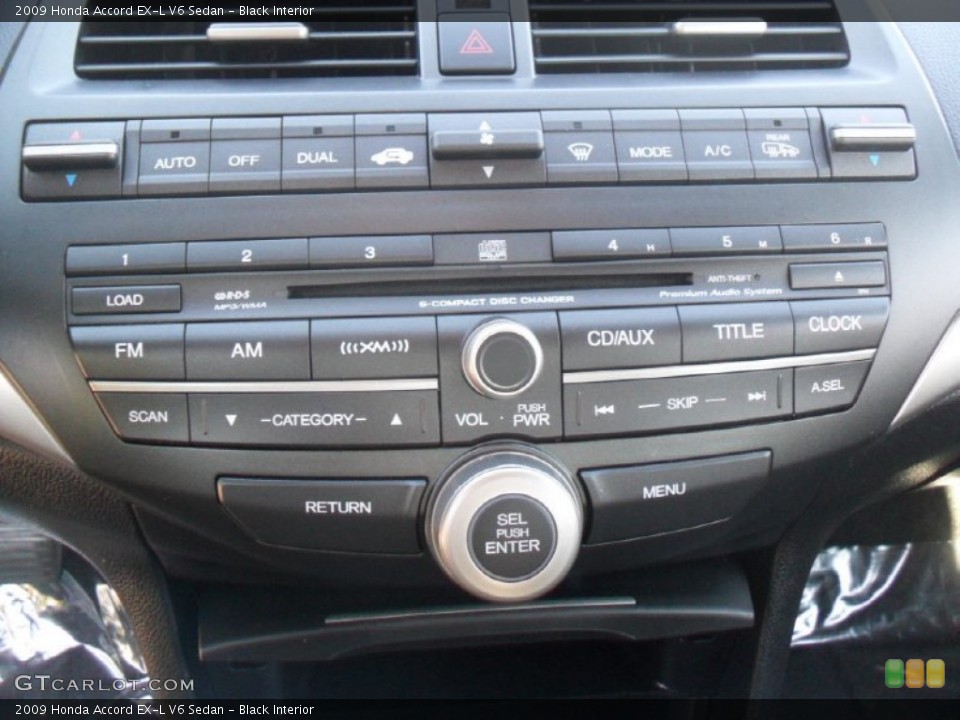 Black Interior Controls for the 2009 Honda Accord EX-L V6 Sedan #55583095