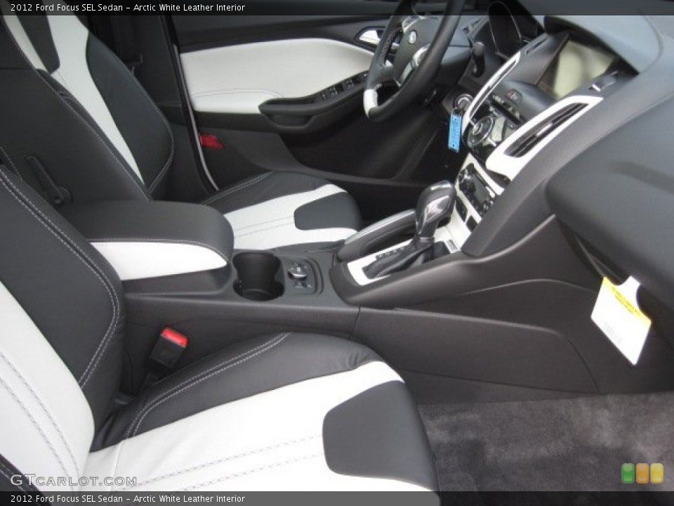 Arctic White Leather Interior Photo for the 2012 Ford Focus SEL Sedan #55584055