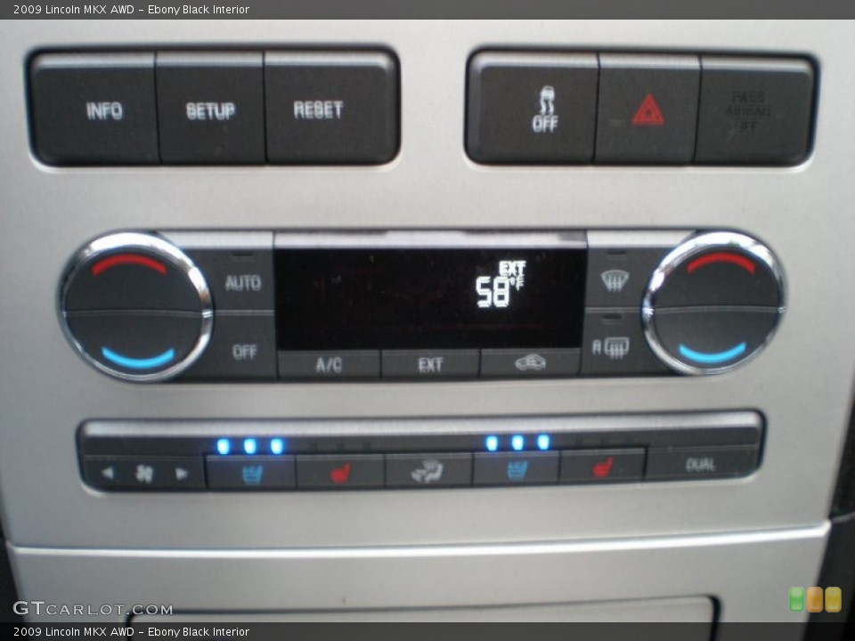 Ebony Black Interior Controls for the 2009 Lincoln MKX AWD #55584454