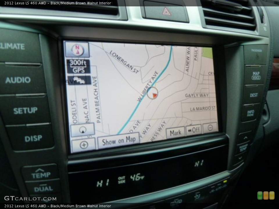 Black/Medium Brown Walnut Interior Navigation for the 2012 Lexus LS 460 AWD #55586064