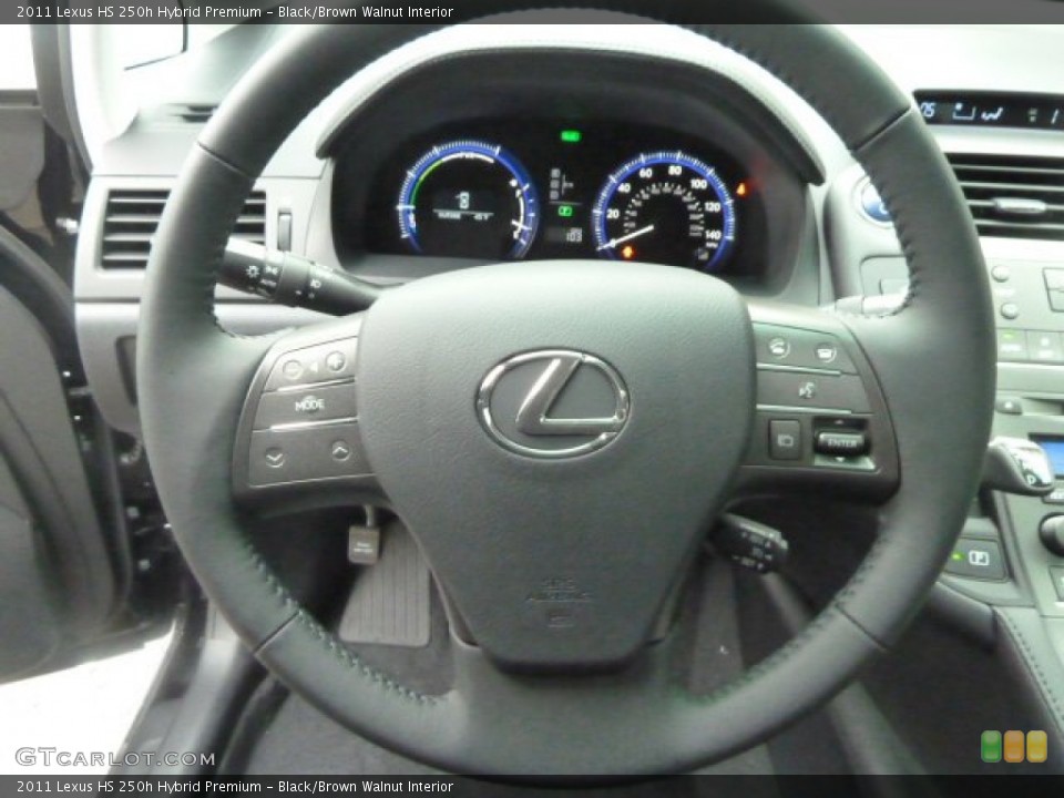 Black/Brown Walnut Interior Steering Wheel for the 2011 Lexus HS 250h Hybrid Premium #55586300