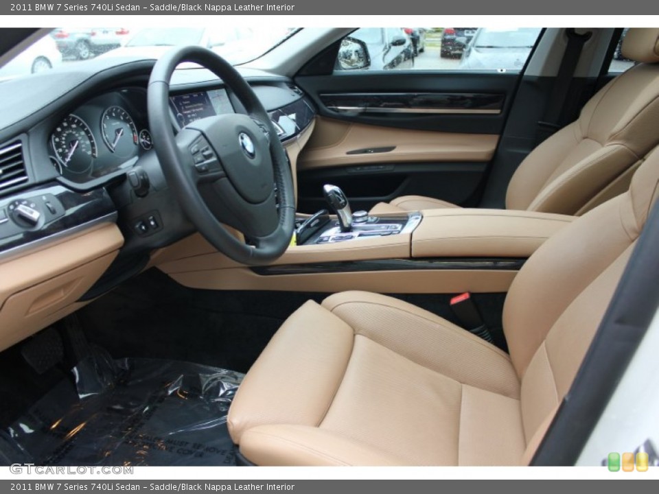 Saddle/Black Nappa Leather Interior Photo for the 2011 BMW 7 Series 740Li Sedan #55587664