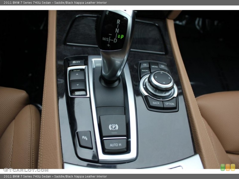 Saddle/Black Nappa Leather Interior Controls for the 2011 BMW 7 Series 740Li Sedan #55587748