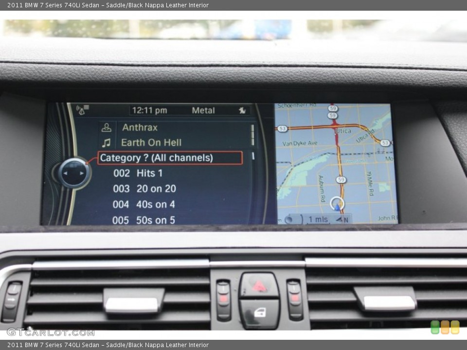 Saddle/Black Nappa Leather Interior Navigation for the 2011 BMW 7 Series 740Li Sedan #55587754