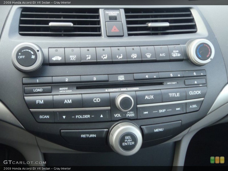 Gray Interior Controls for the 2009 Honda Accord EX V6 Sedan #55589638