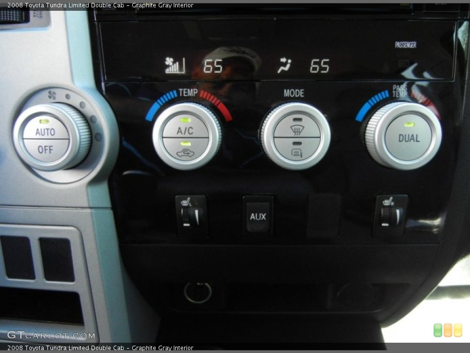 Graphite Gray Interior Controls for the 2008 Toyota Tundra Limited Double Cab #55598095