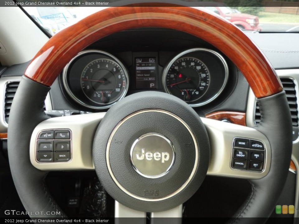 Black Interior Steering Wheel for the 2012 Jeep Grand Cherokee Overland 4x4 #55599205