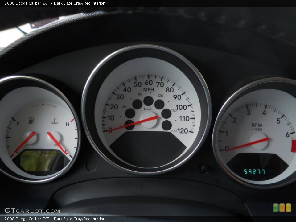 Dark Slate Gray/Red Interior Gauges for the 2008 Dodge Caliber SXT #55599645