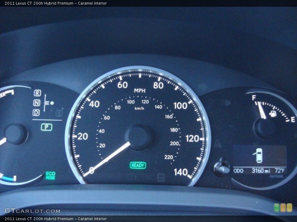 Caramel Interior Gauges for the 2011 Lexus CT 200h Hybrid Premium #55604464