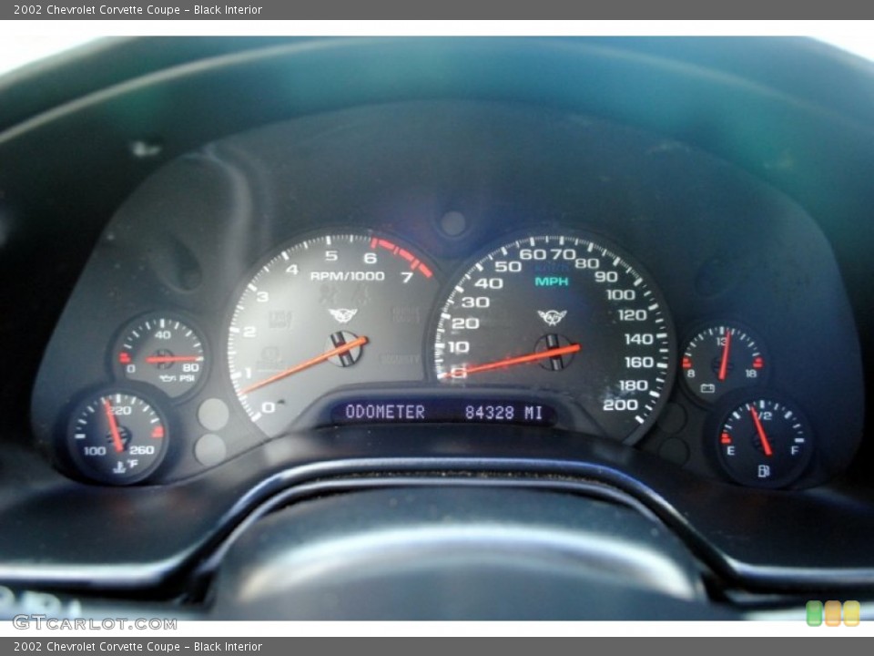 Black Interior Gauges for the 2002 Chevrolet Corvette Coupe #55611913