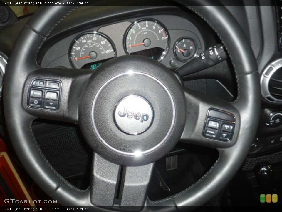 Black Interior Steering Wheel for the 2011 Jeep Wrangler Rubicon 4x4 #55617139