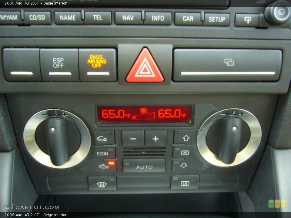 Beige Interior Controls for the 2006 Audi A3 2.0T #55619951